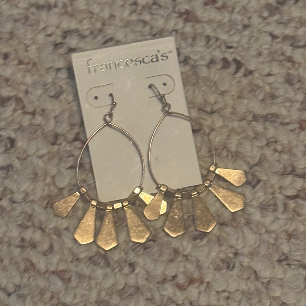 Francesca's Gold Statement Earrings